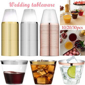 Jednokratne plastične čaše Ružičasto zlatne prozirne čaše Posuđe za vjenčanje Rođendanske čaše