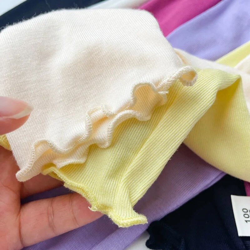 Tricouri pentru fete cu guler roșu Primăvara Toamnă Bebeluși Cămăși pentru copii Topuri moi cu mâneci lungi 2-10 ani Copii Haine pentru copii