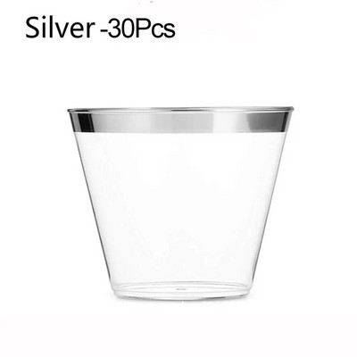 10/20/30db Otthoni dekoráció Születésnapi Party Rose Gold Esküvői kellékek Átlátszó étkészlet Műanyag poharak Eldobható