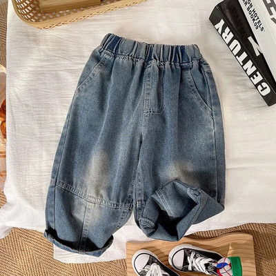 Copii noi, vintage, plini, blugi drepti, băieți, clasici, denim, pantaloni lungi, pantaloni pentru copii, blugi casual, îmbrăcăminte de primăvară toamnă