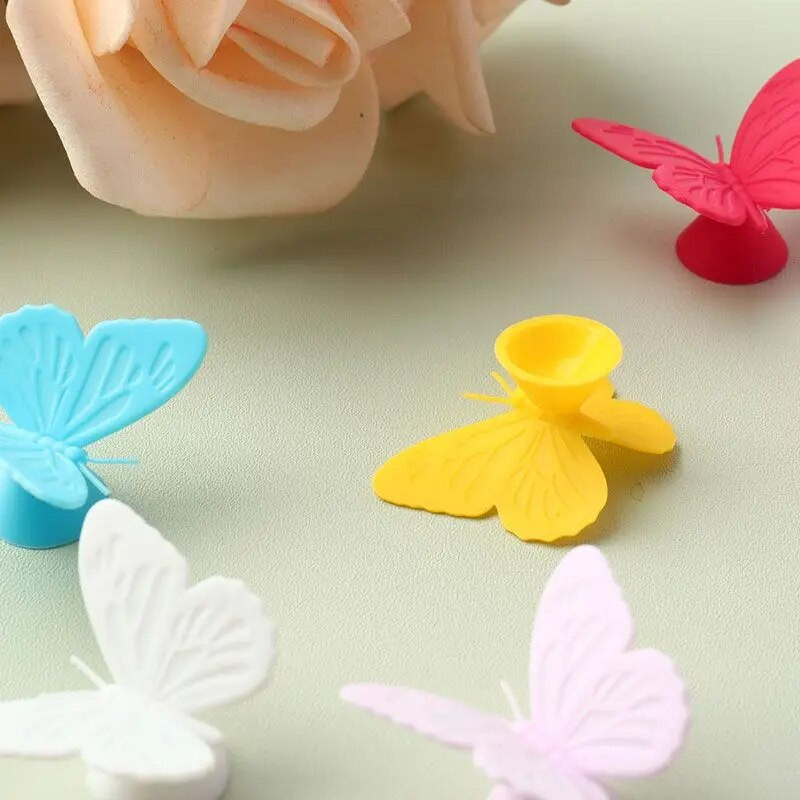 10 vnt. Silikono vyno taurės žavesys drugelis vyno taurė Identifikuokite taurę Žymės Gėrimų etikečių dekorai