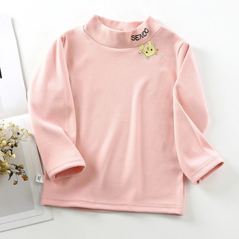Есен 2 4 6 8 10 години Уютни дрехи за момичета Годишни блузи Ризи Мода Детски тромпет с ръкави Розови дрехи Топ с дълъг ръкав Бели горнища