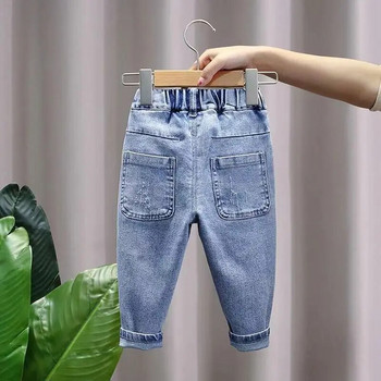 Детски панталони за момчета Пролет и есен 2023 Нова корейска версия Панталони Детски ултра меки еластични дънки