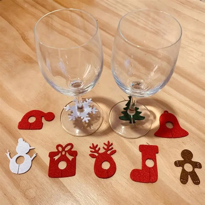 9db borospohár jelölő hordozható kreatív italjelölő pohár azonosító karácsonyi kellékek bulikhoz karácsonyi bankett vacsorák