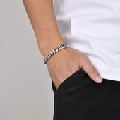 Mprainbow Basic 7/9 mm Brățări cu lanț cubanez pentru bărbați, brățară cu lanț din oțel inoxidabil, rezistent la apă, cadouri, bijuterii, lungime 19/21 cm