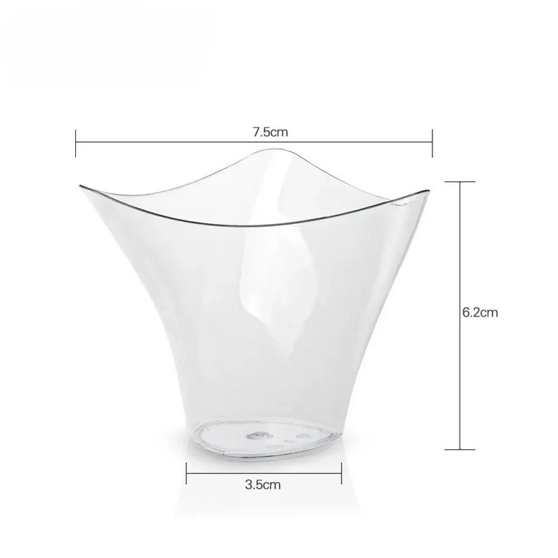 25 vnt. vienkartiniai desertiniai puodeliai gimtadienio vakarėliui susukti putėsiai deserto puodelis ledų puodelis šaldyto pudingo puodelis