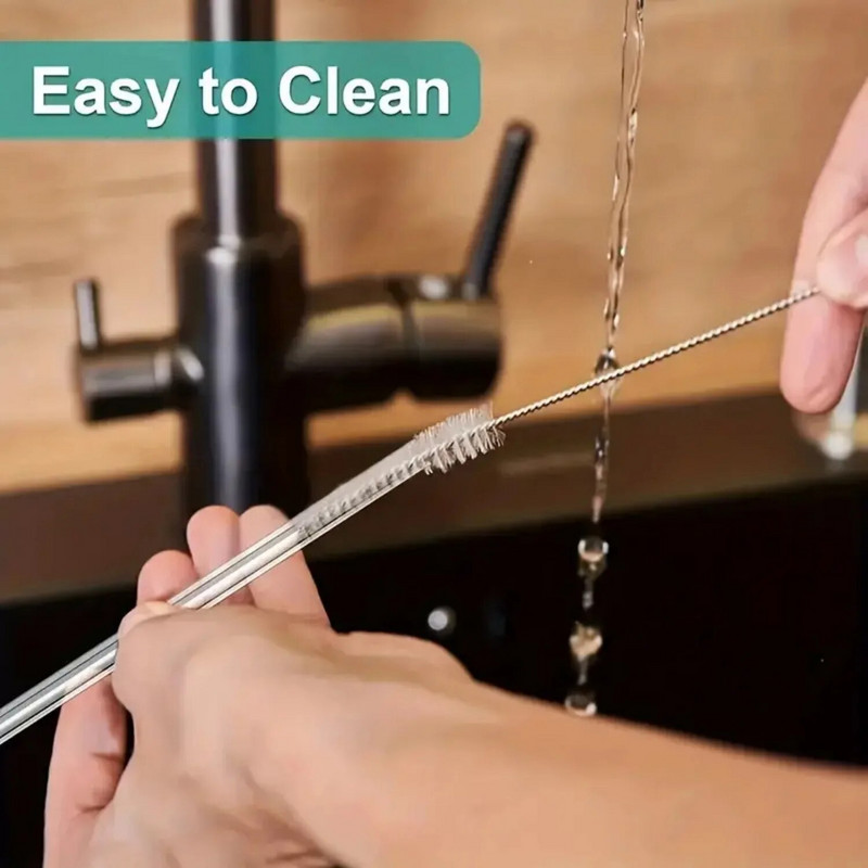 8kom zamjenskih slamčica za Stanley šalicu s 2 četke za čišćenje Slamke za višekratnu upotrebu kompatibilne sa Stanley šalicom od 14/20/30/40 oz