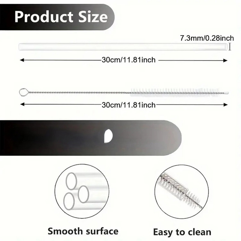 8kom zamjenskih slamčica za Stanley šalicu s 2 četke za čišćenje Slamke za višekratnu upotrebu kompatibilne sa Stanley šalicom od 14/20/30/40 oz