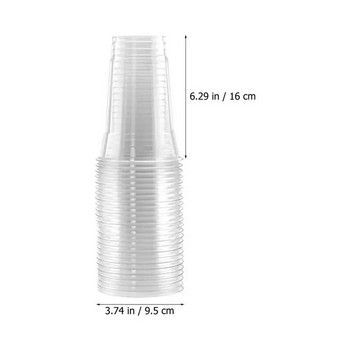 40/50 бр. 460/600 мл прозрачни пластмасови чаши за еднократна употреба Мляко Чай Сок Студена напитка Смути Чаши за напитки с капак за храна за вкъщи