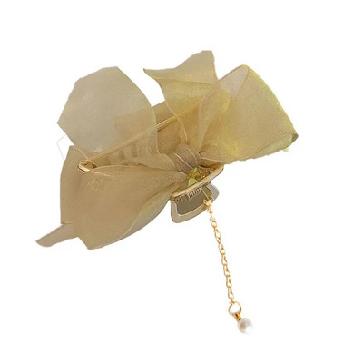 Agrafe cu gheare de păr din țesătură, cu flori, pentru femei, fete, cu panglă mare, cu gheare, fundă de păr, cu flori mari, cleme pentru falci, cleme, accesorii de păr