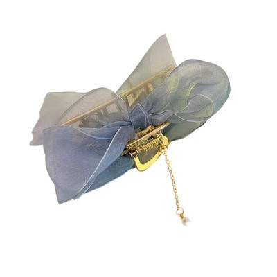 Agrafe cu gheare de păr din țesătură, cu flori, pentru femei, fete, cu panglă mare, cu gheare, fundă de păr, cu flori mari, cleme pentru falci, cleme, accesorii de păr