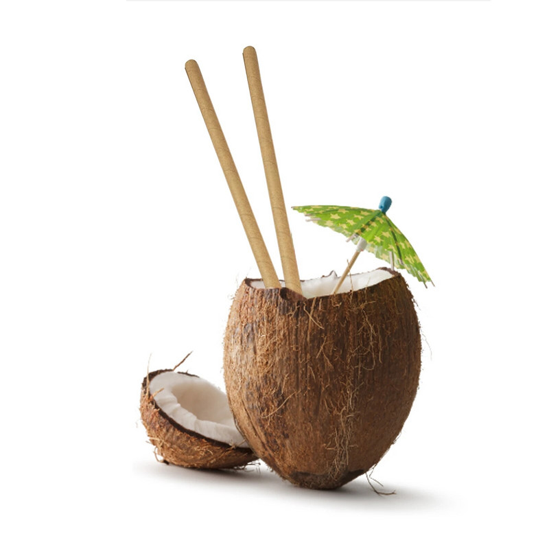 100 buc. Pai de hartie Paie biodegradabile compostabile 7,75 in Pai lungi de baut pentru Smoothies Pahare Cocktail MilkShake