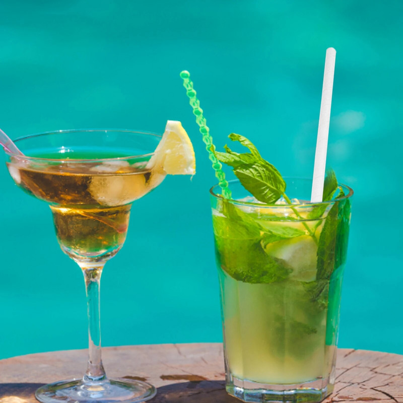 100 buc. Pai de hartie Paie biodegradabile compostabile 7,75 in Pai lungi de baut pentru Smoothies Pahare Cocktail MilkShake