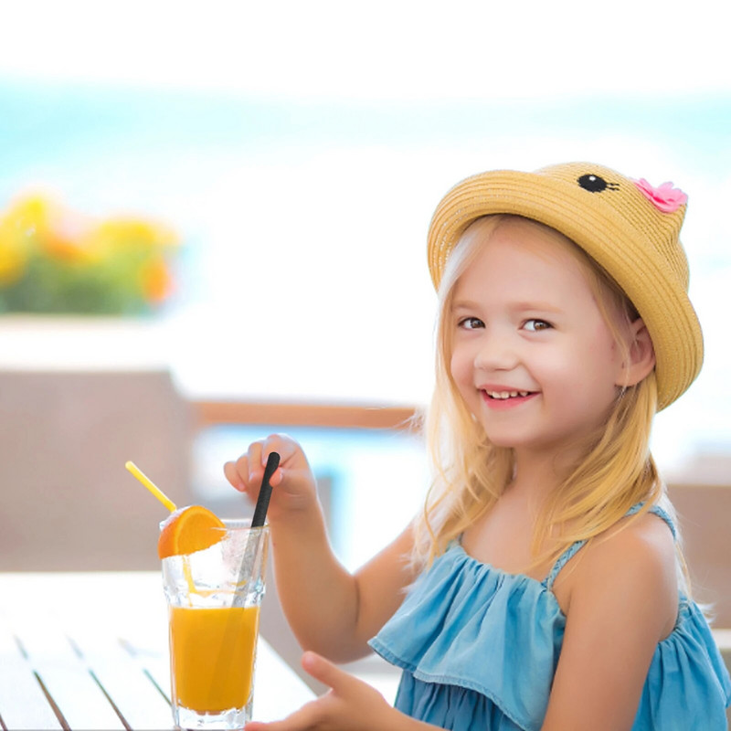 100 buc. Pai de hartie Paie biodegradabile compostabile 7,75 in Pai lungi de baut pentru Smoothies Pahare Cocktail MilkShake