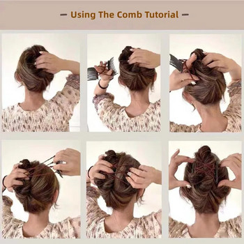 Vintage Creative Magic Hair Comb Ελαστικό σχοινί Δίσκος Κλιπ μαλλιών για Γυναικείες Επιφάνειες κεφαλής Hair Comb Hair Clip Μόδα αξεσουάρ μαλλιών