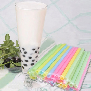 10 мм цветни големи пластмасови сламки Екологично чисти за многократна употреба Bubble Smoothie Party Milkshake Smoothie Аксесоари Бар Boba Straw