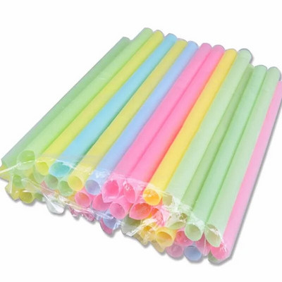 Pai mari din plastic colorate de 10 mm, ecologice, reutilizabile, Smoothie cu bule de petrecere, Accesorii pentru smoothie, bataturi de lapte, Bar Boba Paie