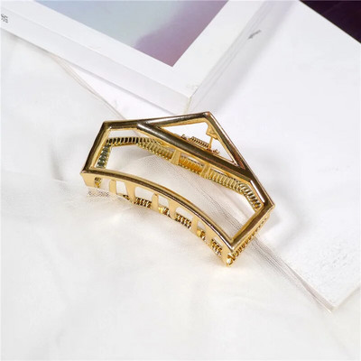 2022, noi femei, elegante, auriu, geometric, gheare de păr din metal, agrafe de păr de crab, bentiță, accesorii de păr la modă