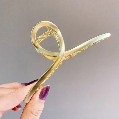 2022, noi femei, elegante, auriu, geometric, gheare de păr din metal, agrafe de păr de crab, bentiță, accesorii de păr la modă