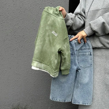 Παιδικά Παντελόνια Αγόρια Κορεάτικα Παιδικά Ρούχα 2024 Άνοιξη Νέο Παντελόνι ίσιο κύλινδρο Causal Jeans ελαστική μέση