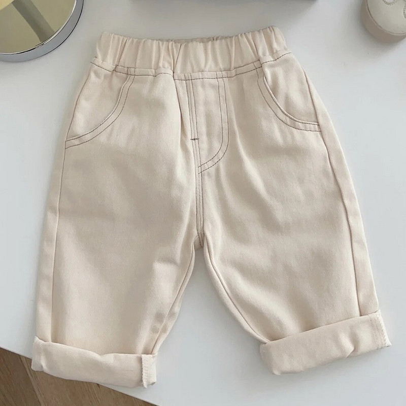 Pantaloni de școală pentru copii mici, băieți, culoare uni, primăvară, toamnă, îmbrăcăminte pentru copii, blugi vintage pentru copii, noua sosire