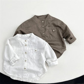 Linane Särk Poisile Suveriided Laste Topid Pikkade varrukatega pluus Tüdrukutele Beebipluusid Väikelapse mantel Laste Särgid Kevad M457