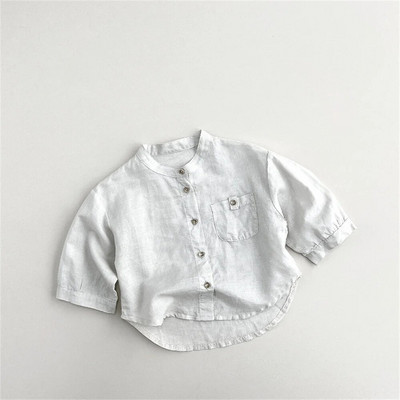 Linane Särk Poisile Suveriided Laste Topid Pikkade varrukatega pluus Tüdrukutele Beebipluusid Väikelapse mantel Laste Särgid Kevad M457