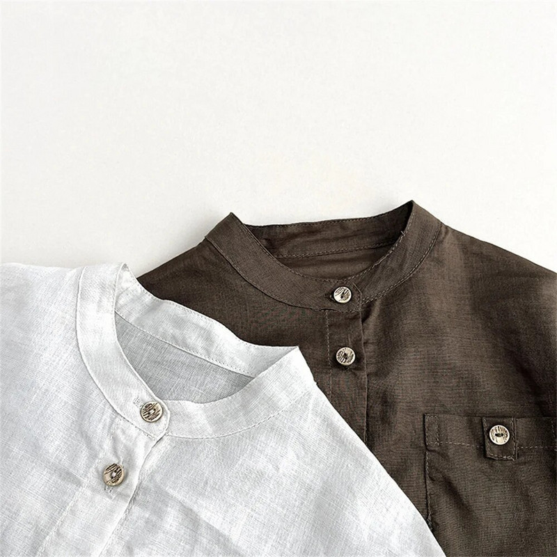 Linane Särk Poisile Suveriided Laste Topid Pikkade varrukatega pluus Tüdrukutele Beebipluusid Väikelapse mantel Laste Särgid Kevad M457