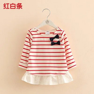 Topuri cu papion pentru copii 2023 nou sosire, primăvară, toamnă, 2-10 ani, haine pentru copii, tricou cu mânecă lungă în mozaic, cu gâtul în formă de O, fetiță