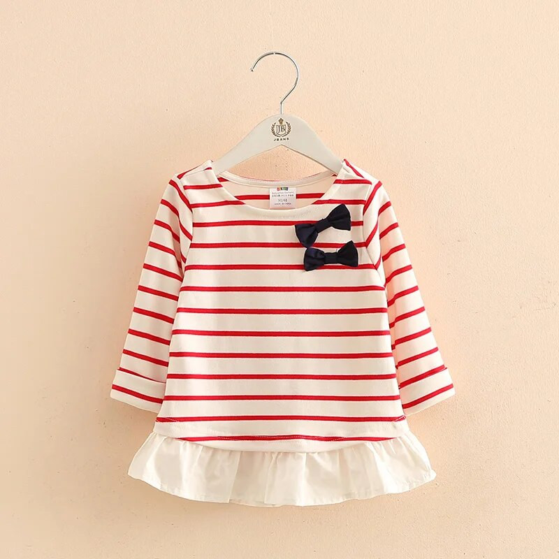 Topuri cu papion pentru copii 2023 nou sosire, primăvară, toamnă, 2-10 ani, haine pentru copii, tricou cu mânecă lungă în mozaic, cu gâtul în formă de O, fetiță