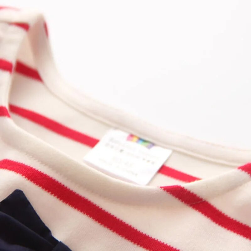 Topuri cu papion pentru copii 2023 nou sosire, primăvară, toamnă, 2-10 ani, haine pentru copii, tricou cu mânecă lungă în mozaic, cu gâtul în formă de O, fetiță