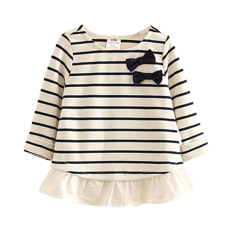 Topuri cu papion pentru copii 2023 nou sosire, primăvară, toamnă, 2-10 ani, haine pentru copii, tricou cu mânecă lungă în mozaic, cu gâtul în formă de O, fetiță