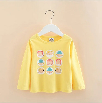 2023 primăvara toamnă modă nou 3 4 5 6 7 8 9 10 ani copii drăguț culoare bomboane topuri cu mânecă lungă desene animate tricou de bază pentru fetițe