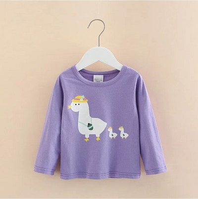 2023 primăvara toamnă modă nou 3 4 5 6 7 8 9 10 ani copii drăguț culoare bomboane topuri cu mânecă lungă desene animate tricou de bază pentru fetițe