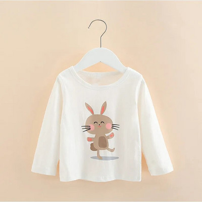 2023 primăvara toamnă modă nou 3 4 5 6 7 8 9 10 ani copii drăguț culoare bomboane topuri cu mânecă lungă desene animate tricou de bază pentru fetițe