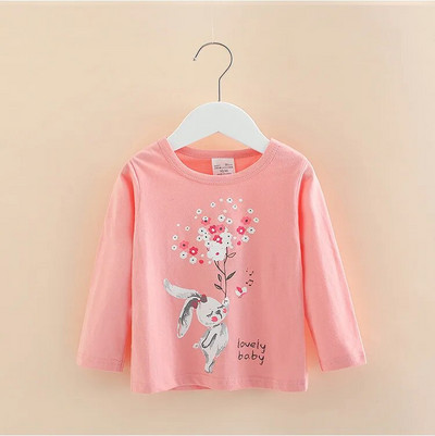 2023 primăvara toamnă modă nou 3 4 5 6 7 8 9 10 ani copii drăguț culoare bomboane topuri cu mânecă lungă desene animate tricou de bază pentru fetițe