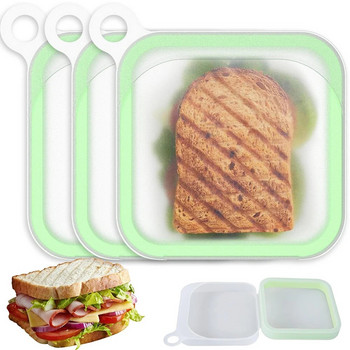 Φορητό δοχείο σάντουιτς 6 ιντσών Κουτί αποθήκευσης τροφίμων από σιλικόνη με καπάκι Φοιτητικό γραφείου εργασίας Κουτί σνακ Αξεσουάρ κουζίνας