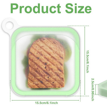 6-инчов преносим контейнер за сандвичи Силиконова кутия за съхранение на храна с капак Студентски офис работник Кутия за обяд Кухненски аксесоари