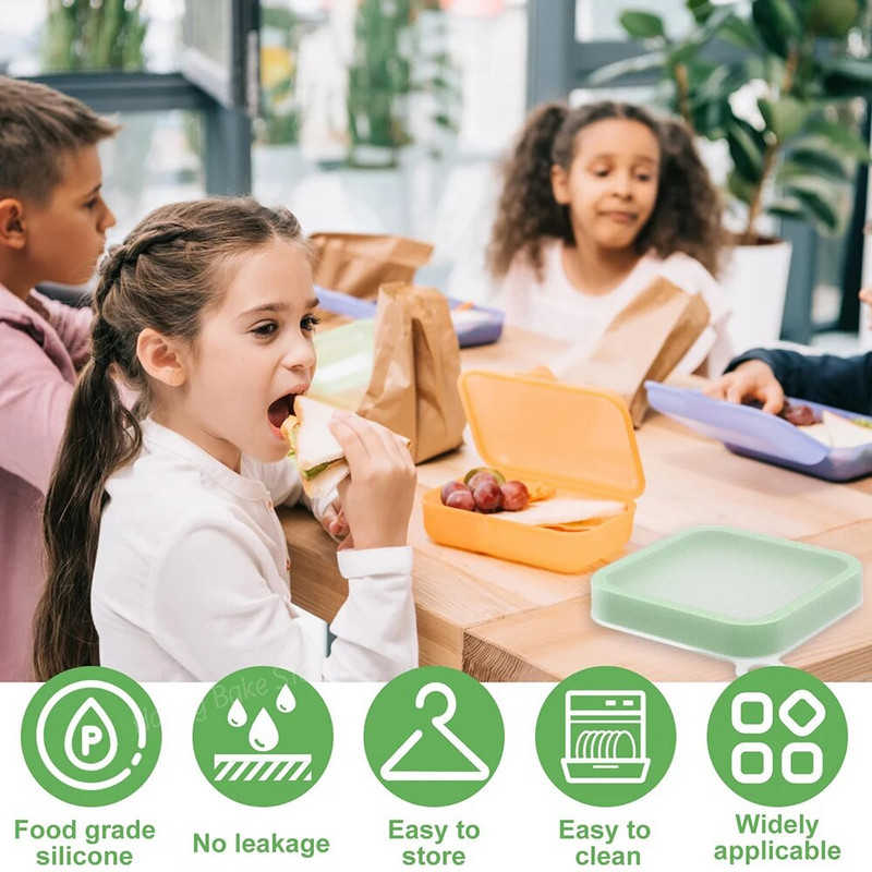 6 colių nešiojama sumuštinių talpykla silikoninė maisto laikymo dėžutė su dangčiu Studentų biuro darbuotojo pietų užkandžių dėžutė virtuvės priedai