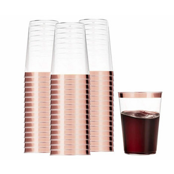 Κύπελλα κρασιού μίας χρήσης 20 τεμαχίων Κύπελλα σαμπάνιας για πάρτι γενεθλίων 12 ουγκιών Διαφανές σκληρό πλαστικό με πλαστικό κύπελλο