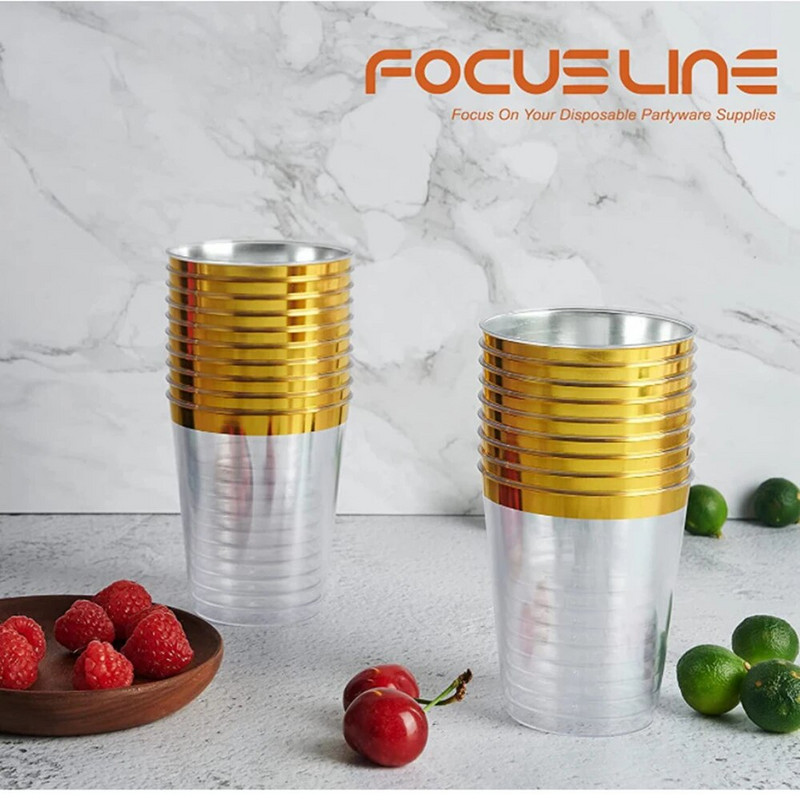 20 de bucăți pahare de vin de unică folosință, 12 oz, cești din plastic dur transparent, cu ramă de plastic