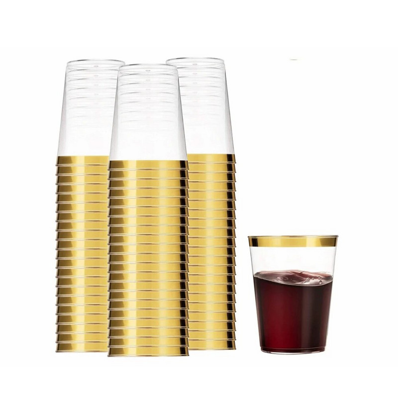 20 de bucăți pahare de vin de unică folosință, 12 oz, cești din plastic dur transparent, cu ramă de plastic