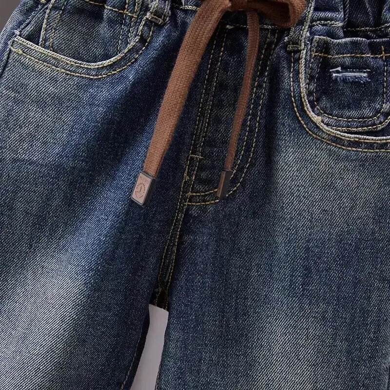 Poiste püksid, 2024. aasta kevad ja sügis, uued laste moodsad avara teksapüksid poiste ja beebide sügispüksid