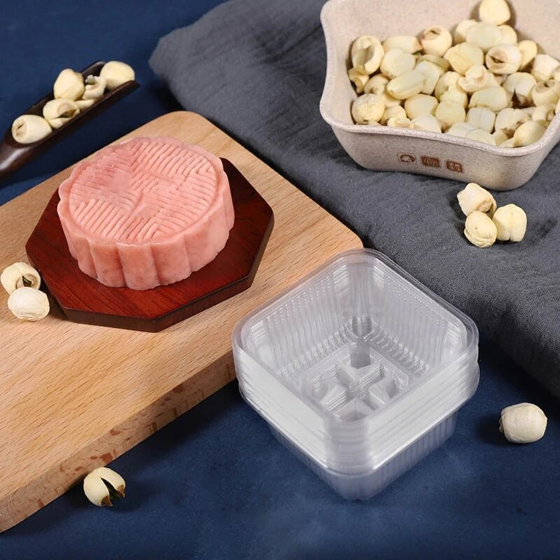 Tradițional chinezesc Festivalul de la mijlocul toamnei Tavă pentru tort de lună Material PET de calitate alimentară Cutie de ambalare pentru tort de lună 2 culori și 5 dimensiuni