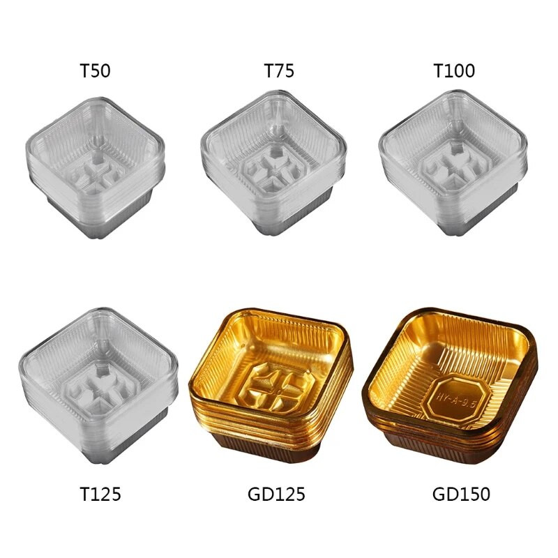 Tradițional chinezesc Festivalul de la mijlocul toamnei Tavă pentru tort de lună Material PET de calitate alimentară Cutie de ambalare pentru tort de lună 2 culori și 5 dimensiuni