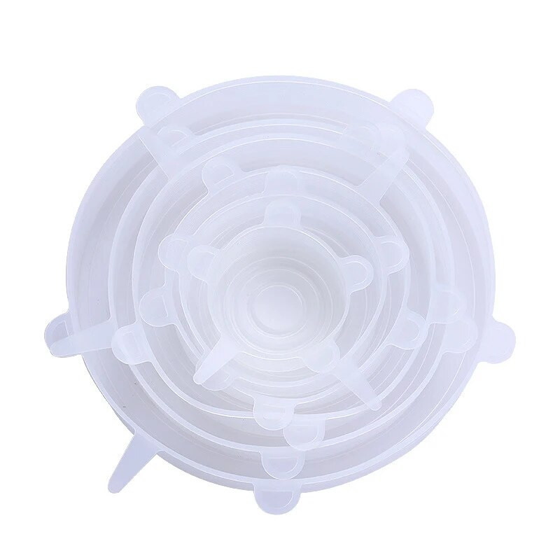 6 bucăți capac de conservare de calitate alimentară tavă de conservare reutilizabilă capac elastic din silicon organizează instrumente de depozitare accesorii de bucătărie