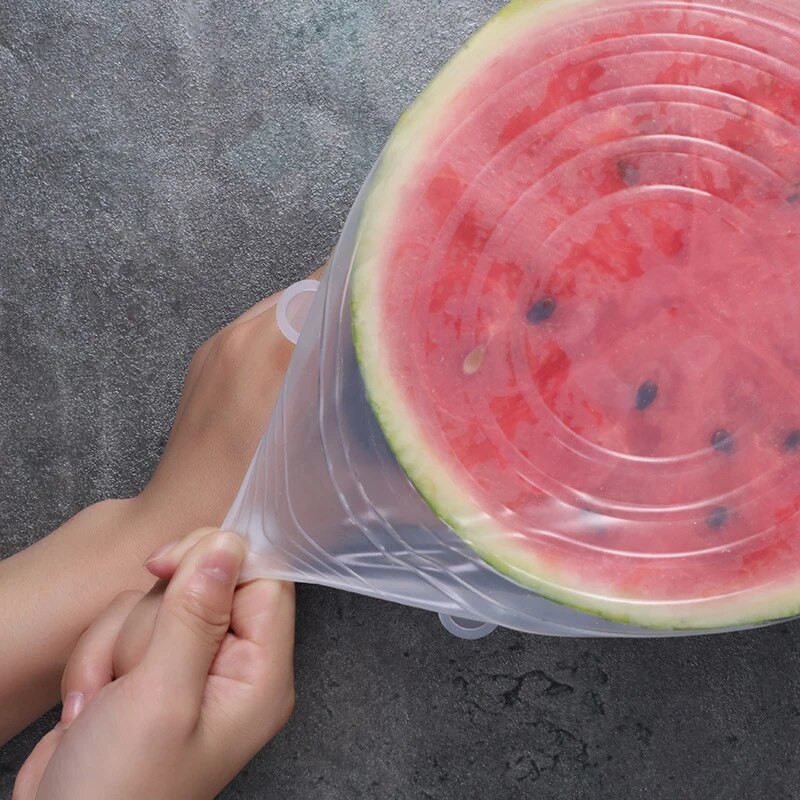 6 bucăți capac de conservare de calitate alimentară tavă de conservare reutilizabilă capac elastic din silicon organizează instrumente de depozitare accesorii de bucătărie