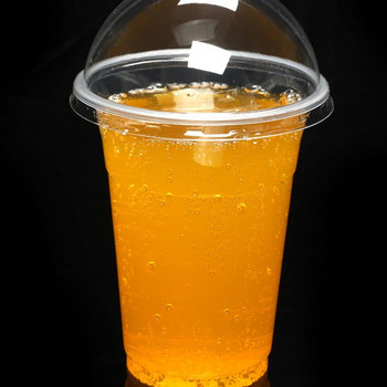 50/100 бр. 360 ml/380 ml/500 ml прозрачни пластмасови чаши за еднократна употреба с куполообразни капаци за чай, плодов сок, чай, чаши за еднократна употреба