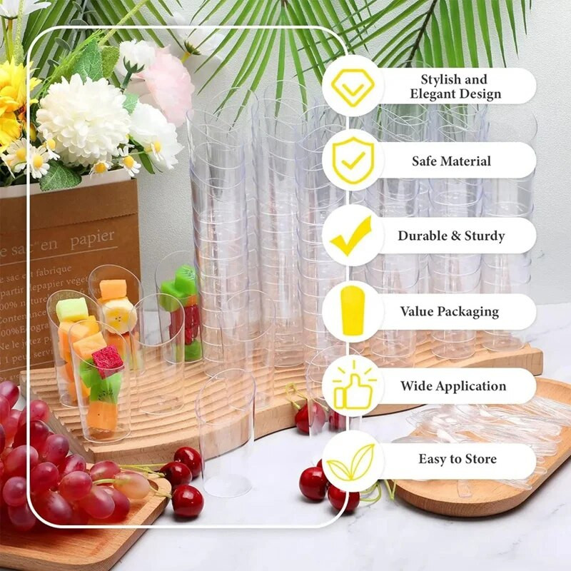 24 bucăți mousse de înghețată pentru desert Picnic pentru petrecere Ambalare pentru desert Cupe pentru budincă Rechizite transparente de Crăciun