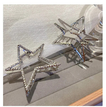 Y2K Aesthetic Metal Hollow Star Pentagram Heart Hair Claws Καρφίτσες μαλλιών για γυναίκες Αλογοουρά Shark Clip Αξεσουάρ για μαλλιά καβούρι νύχια